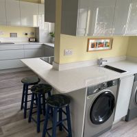 grey gloss kitchen installed