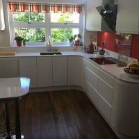 grey handleless kitchen design